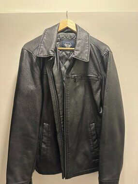Vintage Dockers Men's Genuine Leather Jacket Black Size S